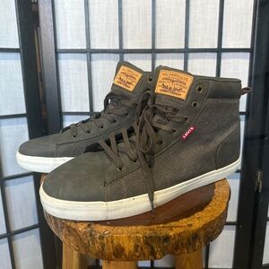 Levi's Men's High-Top Gray Canvas Sneakers Excellent Condition Size 13